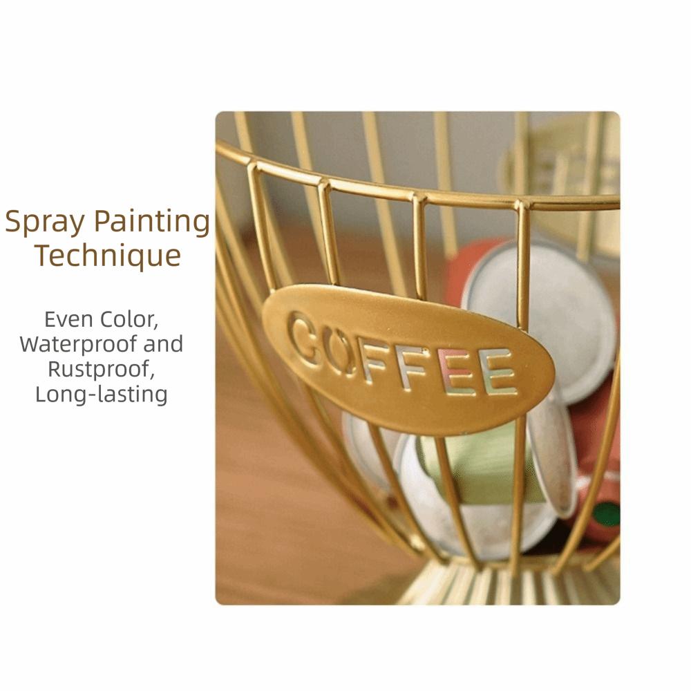 Large Capacity Coffee Capsule Holder Multi-functional Space Saving Metal Coffee Display Basket High Quality