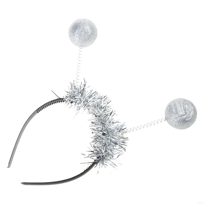 HX6F Glittering Powder Alien Headband Disco Party Hairhoop Costume Hairhoop Nightclub Funk Party Headwear Hair Decors