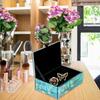 Boîte de Rangement à Bijoux en Verre Fleur Élégante Organisateurs Transparents Décoration d'Intérieur pour Organisation de Bagues Colliers et Boucles d'Oreilles