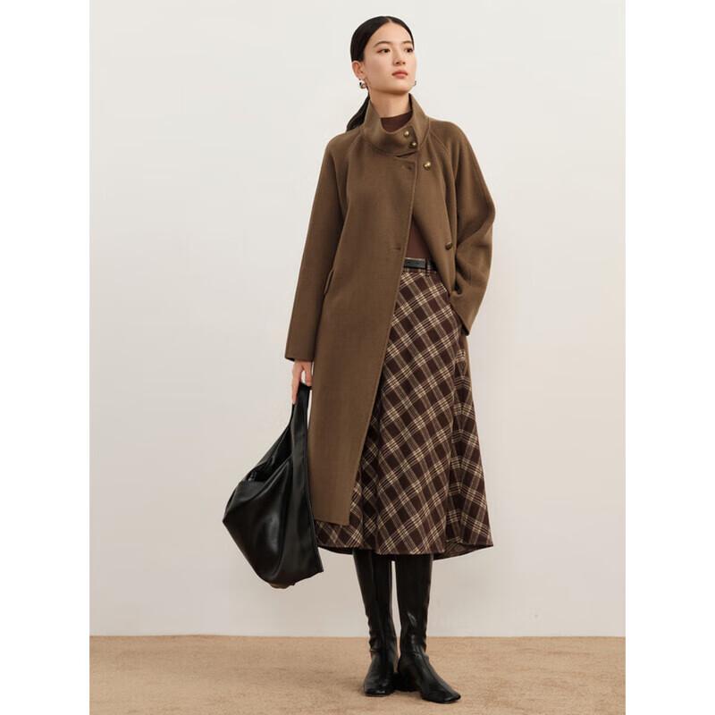 Jiu Zi Anna Kou Women's Elegant Wool Double-Sided Long Coat