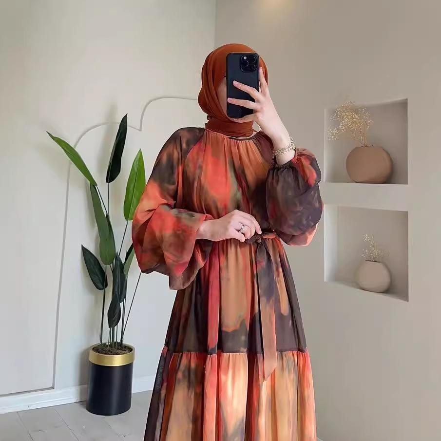 Rochie Lungă de Toamnă 2024 pentru Femei, Modă, Șifon Imprimat