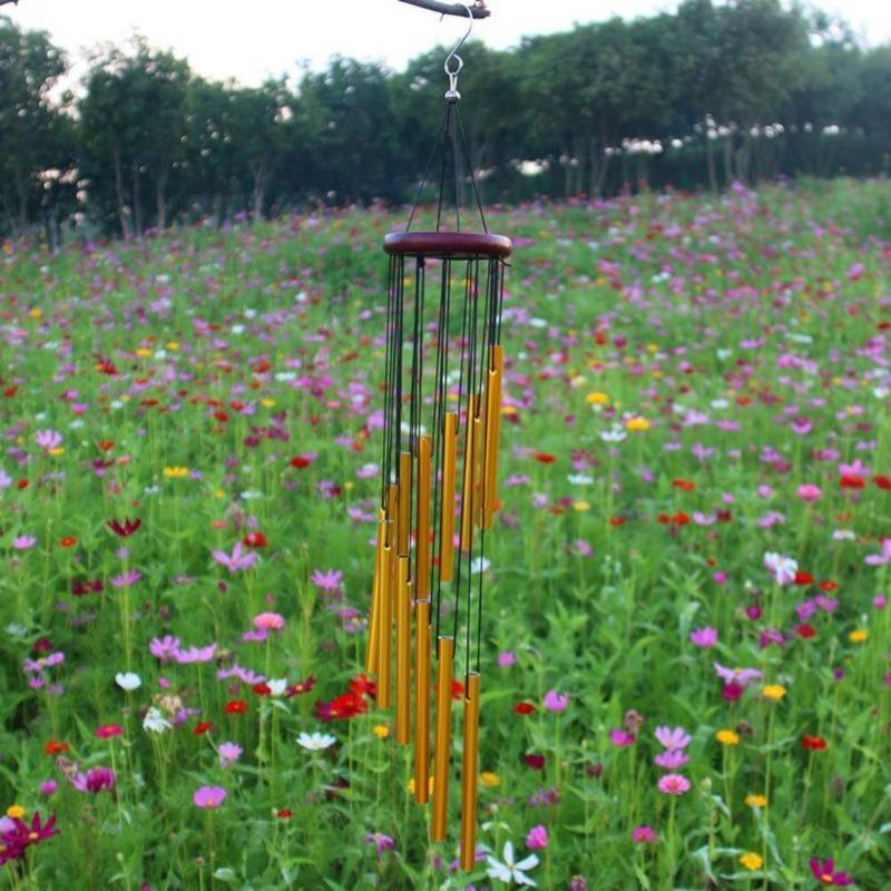 Rotační zvonkohra z masivního dřeva, personalizovaná, 18 trubic, venkovní pamětní zvonkohra, domácí závěsná dekorace, zvonkohra do zahrady, na balkon, vnitřní dekorace