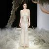 Heavy Industry Evening Dress Suspender   New Summer Light Luxury Niche Adult Ceremony Waist Fishtail Sequined Dress Skirt Women