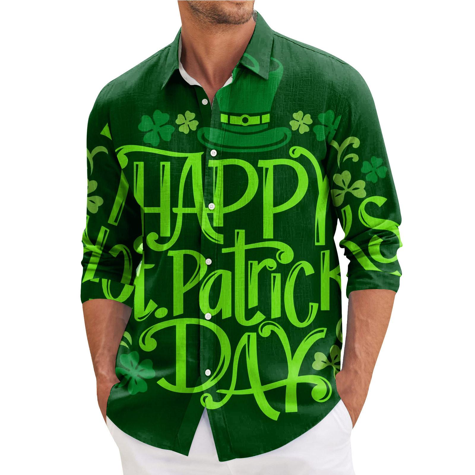 

Мужская весенняя повседневная свободная рубашка с длинным рукавом с принтом Мужская рубашка L армия зеленый