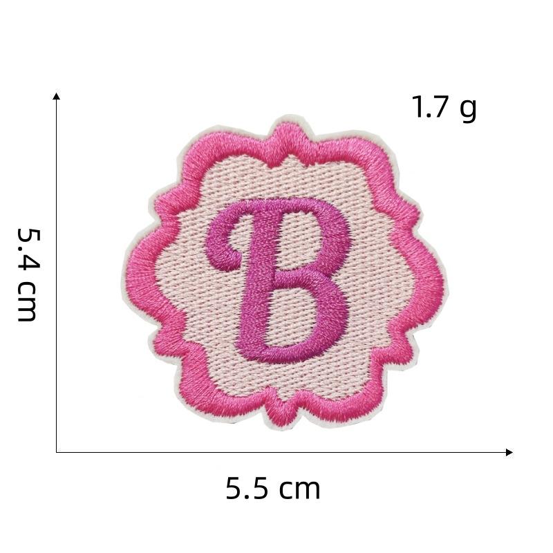 Pink Cartoon Girl Cloth Sticker Doll Computer Embroidery Label Clothing Accessories Cloth Embroidery Hole Patch