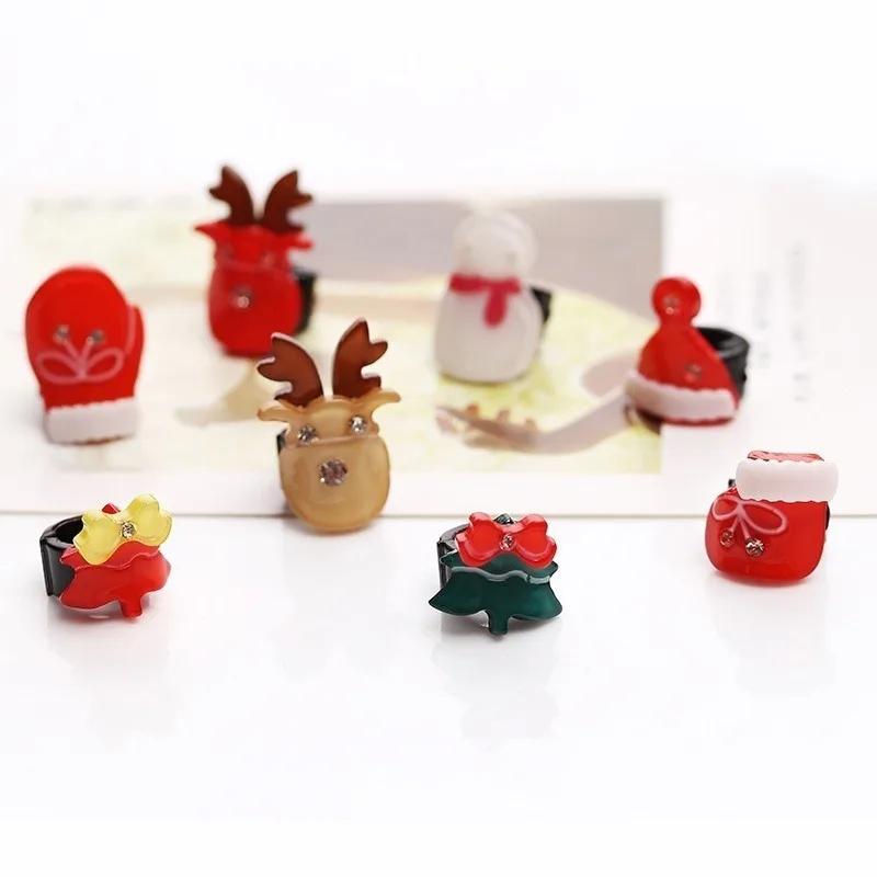 Noel Süsü Sevimli Mini Çocuk Noel Süsleri Noel Baba Kardan Adam Geyik Saç Aksesuarları