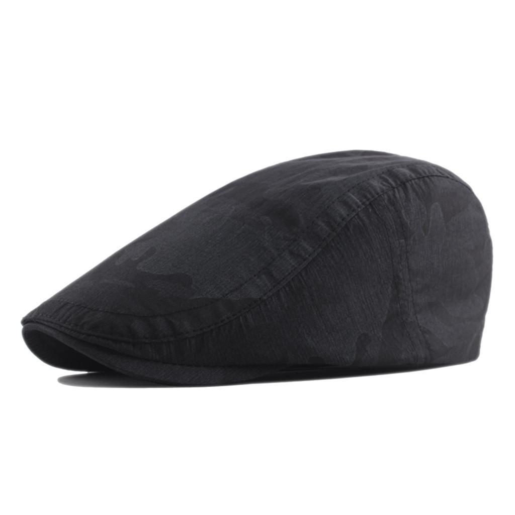 Man Solid Color Newsboy Baker Boy Flat Cap Mens Breathable Tr Hat