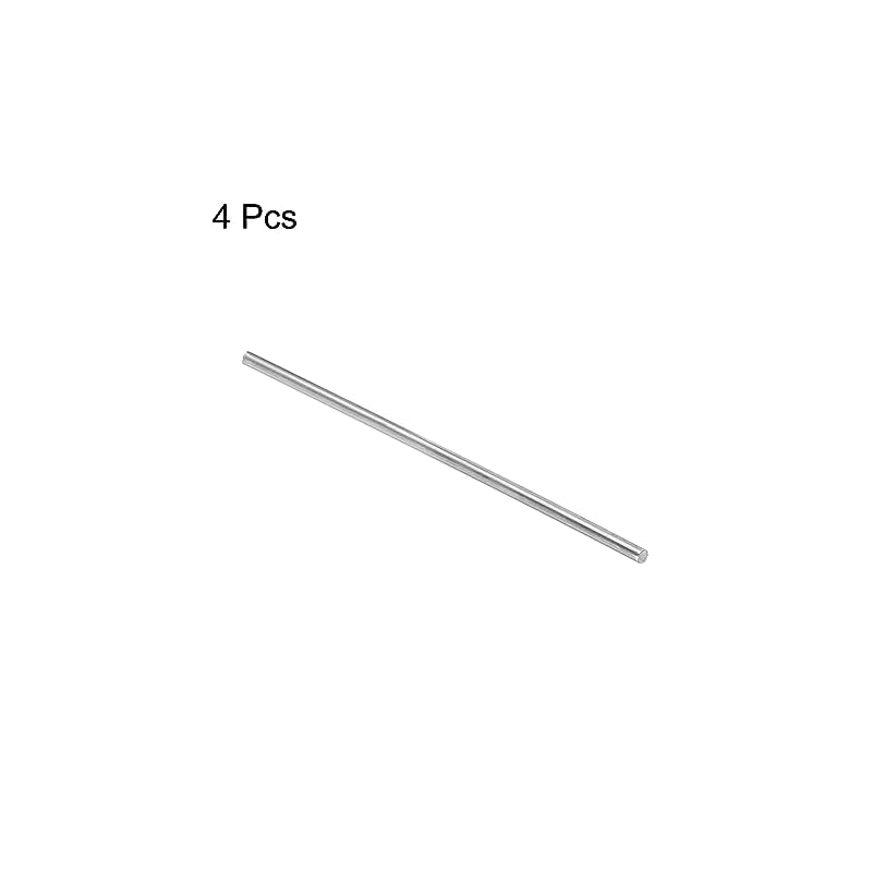 uxcell 304 Stainless Steel Round Bar 3mm x 100mm Solid Shaft Rod for DIY Craft Model Cars Helicopters Airplanes (4pcs)