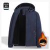 Mens Warm Hooded Jacket Winter Thick Fleece Lined Casual Outdoor Windproof Waterproof Loose Fit