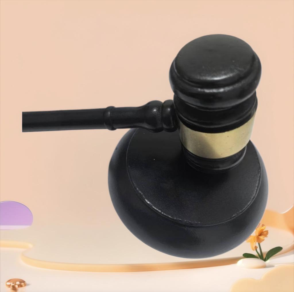 Solid Wood Gavel: Judge Hammer with Copper Plate Style - Ideal for Auctions & as a Children's First Birthday Ornament or Wooden Craft Gift