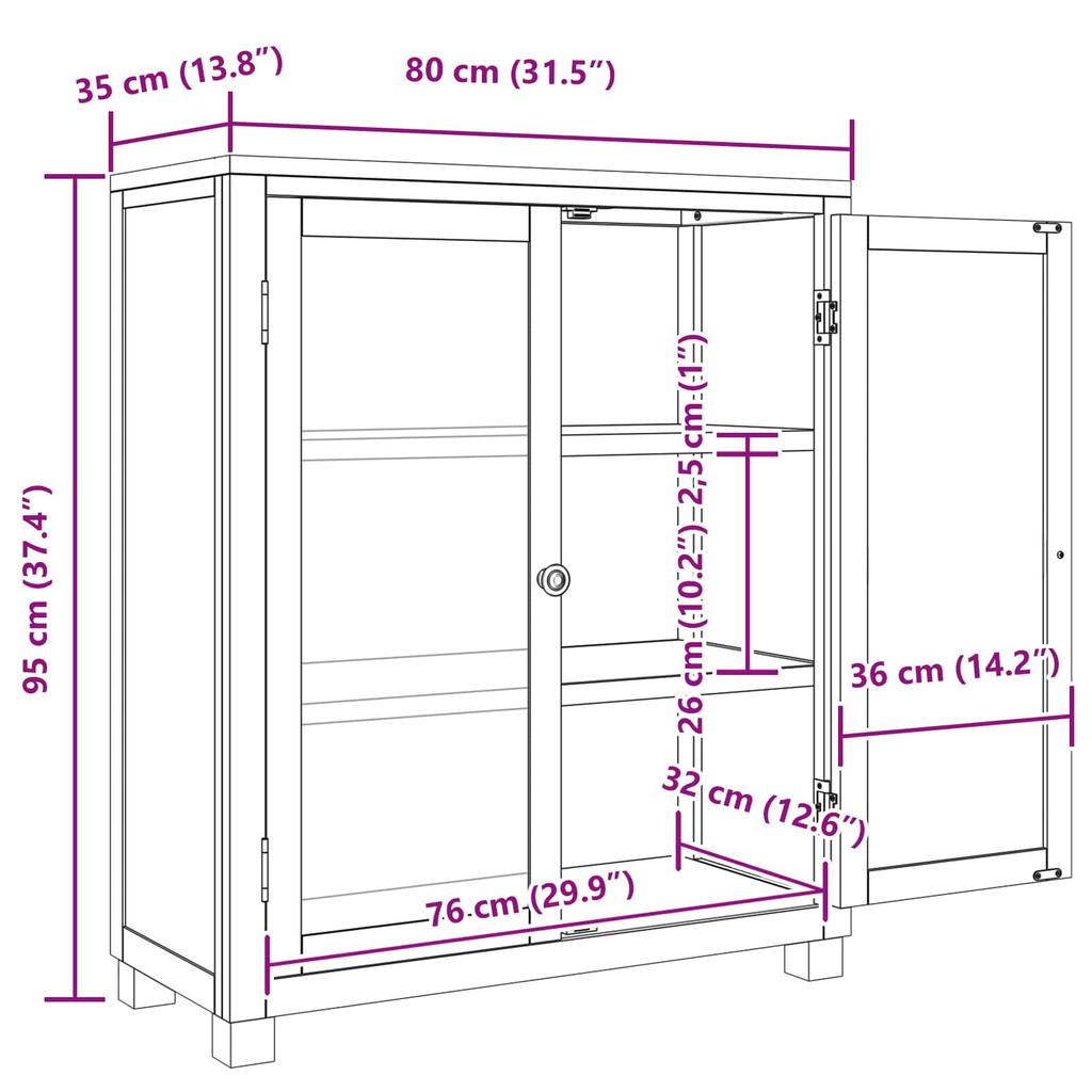 Cabinet with Shelf and Door Brown 80 x 35 x 95 cm Engineered Wood