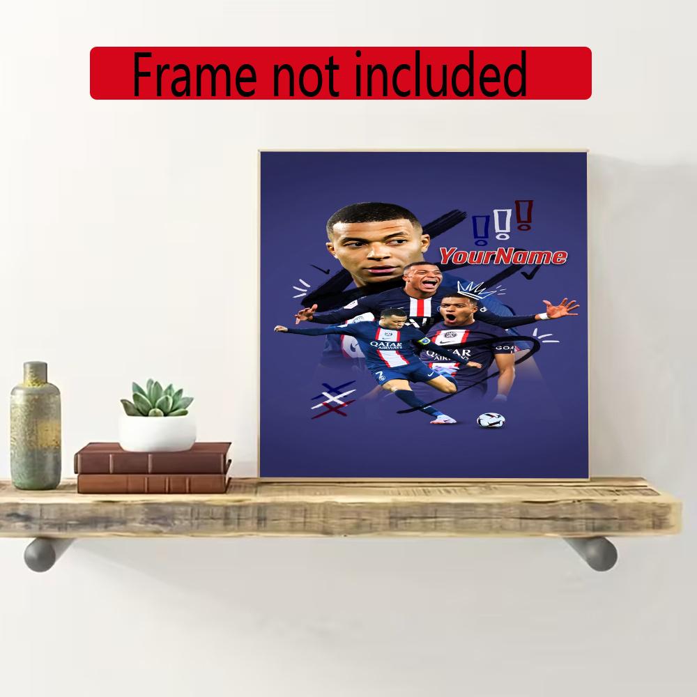 Mbappe Customize Your Name Diamond Painting Round Diamond Diy Frameless Holiday Artwork Suitable For Home Office Wall Decoration