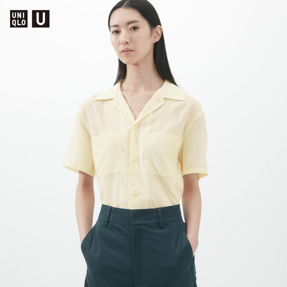 

UNIQLO JAPAN Рубашка из прозрачного хлопка с короткими рукавами