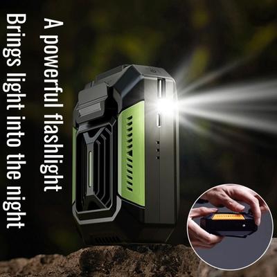 Outdoor Full Body Portable Clip Fan Flashlight Emergency Rechargeable