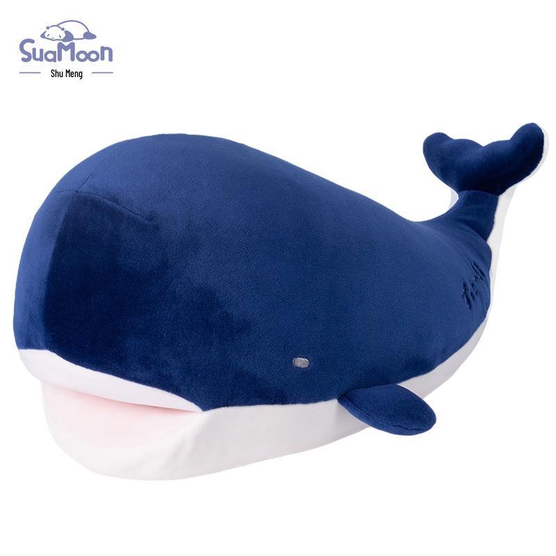 Shu Meng Whale Plush Toy - Cute Sleep Companion & Pillow for Girlfriend Blue 43cm*28cm*19cm 515g