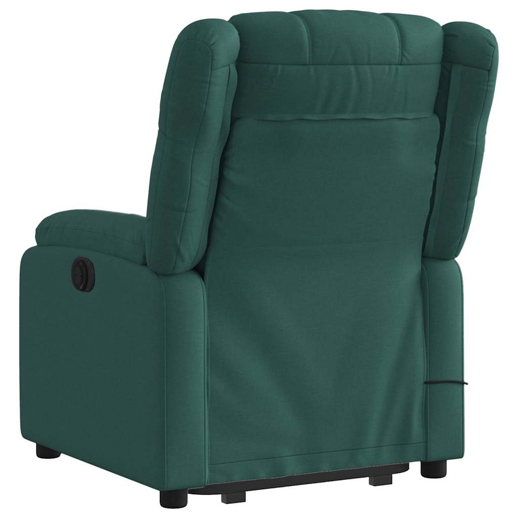Vidaxl Lift Recliner Massage Chair, Reclining, Dark Green, Fabric