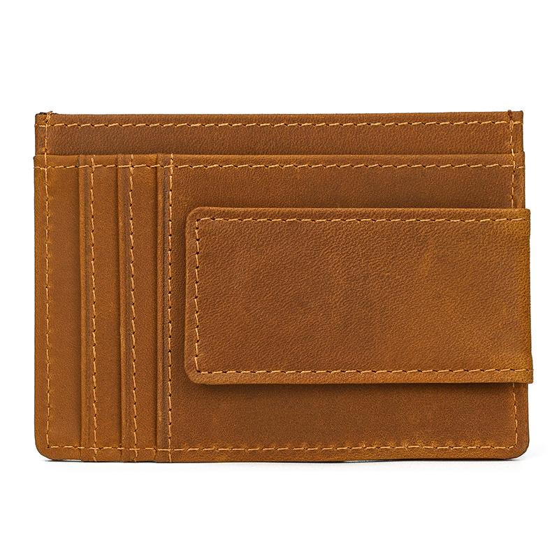 Card holder luxury  designer money clip purse for woman man small wallets genuine leather credit card ID Cash Bill Holder