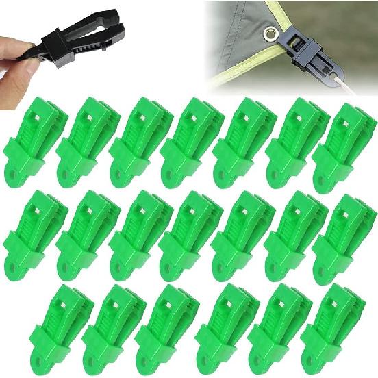 Tarpaulin Clips, Camping Accessories for Tent,20 Pcs Adjustable Heavy Duty Lock Grip for Tarp & Shade Cloth Color, Windproof Shade Cloth Plastic