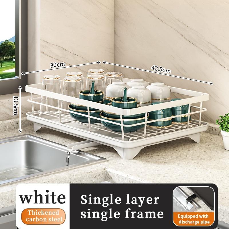 Household Bowl Rack & Dish Drain Rack, Kitchen Storage Cabinet for Bowls and Plates, Multifunctional Kitchen Organizer слоновая кость