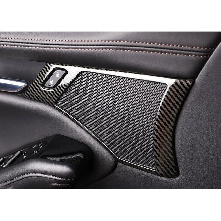 For Mazda 3 Axela 2019-2024 Carbon Fiber Steel Inner Door Handle Horn Frame Trim