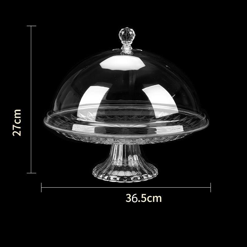Fruit tray with cover Transparent acrylic plastic round food dust cover Snack Dim sum display Dried fruit tray cover