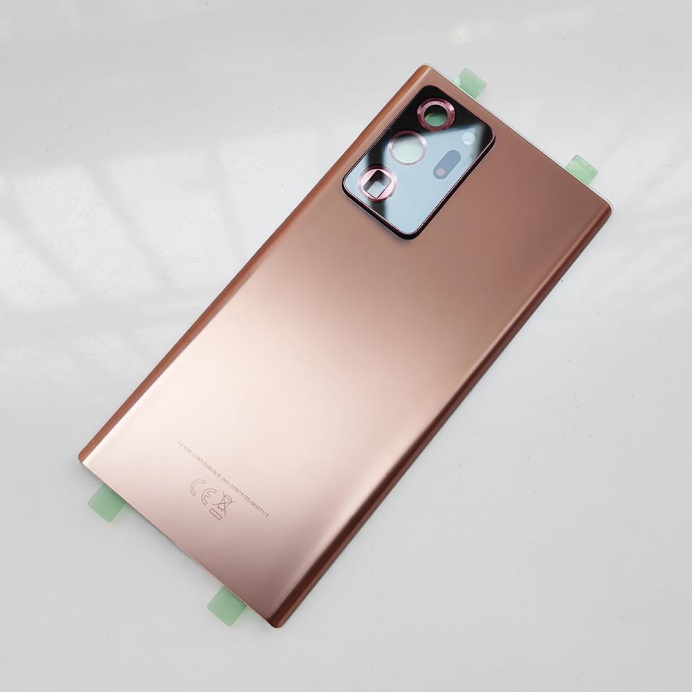 Tylna szklana osłona do Samsung Galaxy Note20 Ultra, Wymienna tylna klapka z baterią, Tylna obudowa z klejem brąz