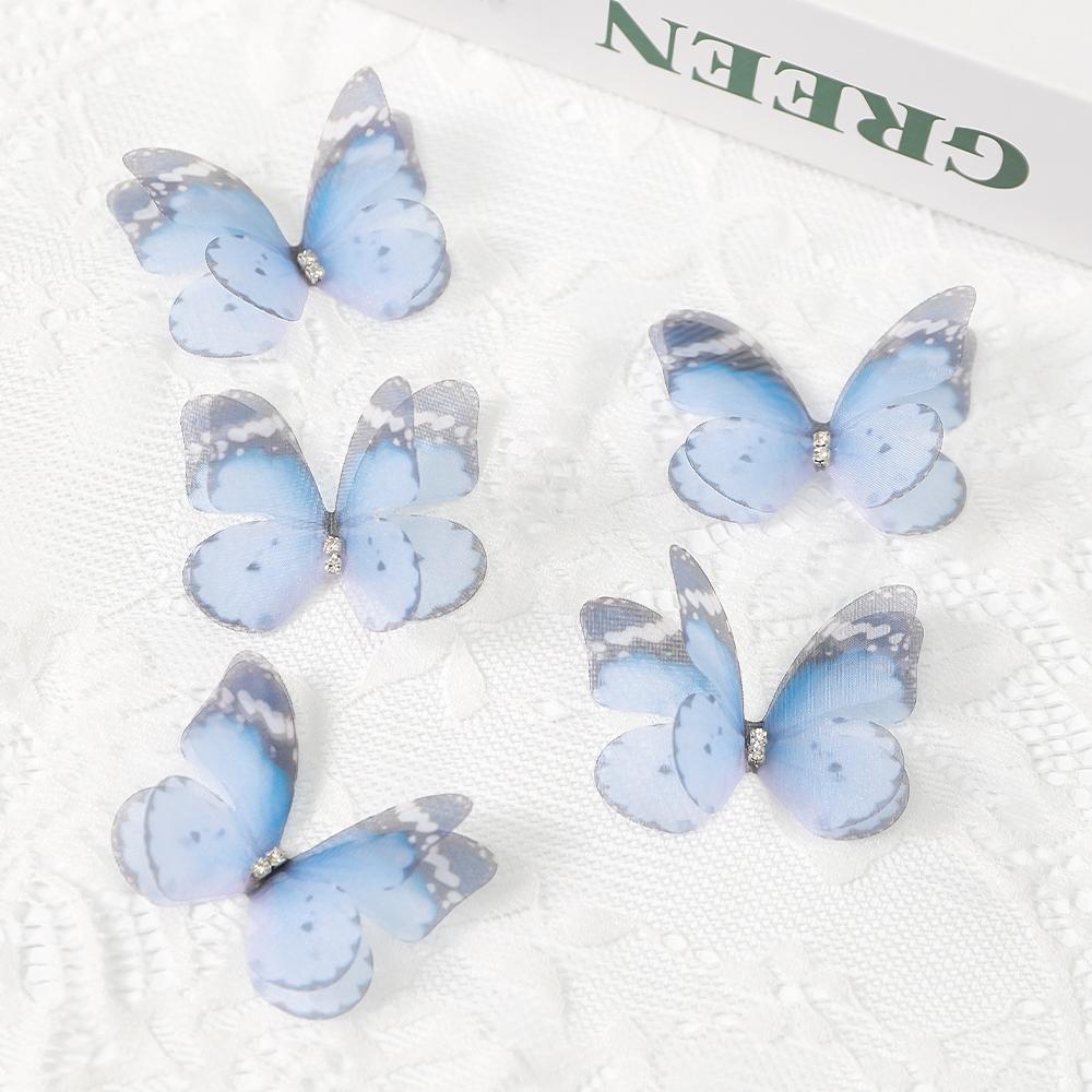 30/50Pcs Artificial Diamond Butterfly For Home Room Decoration DIY Wreath Valentine's Day Wedding Girl Hair Clip Butterfly Decor