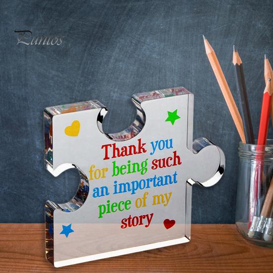 Thank You Home Decoration Puzzle Acrylic Teacher Appreciation Gift Office Desktop Graduation Colorful Letter Jigsaw Ornament Season Thanksgiving
