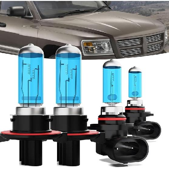 Halogen Headlights Fit For Dodge Dakota 1997-2004 Headlight Bulbs,9007/HB5 High/Low Beam + 880/881/H27 Fog Light Bright Light Combo,Plug And