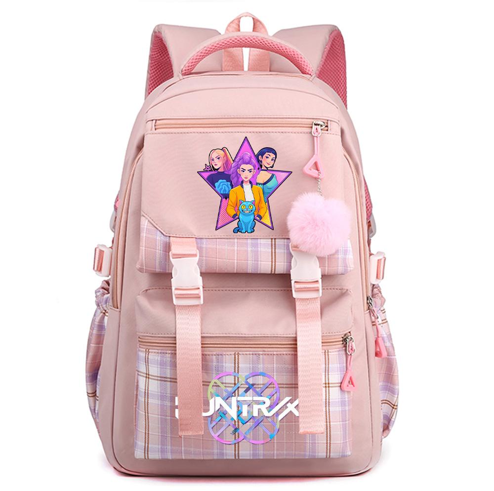 Cartoon Anime K-Pop Demon Hunters Printed Large Capacity Backpack for Teenger Student Bookbag Girl Boy Schoolbag Bookbag Women Waterproof Travel Bag