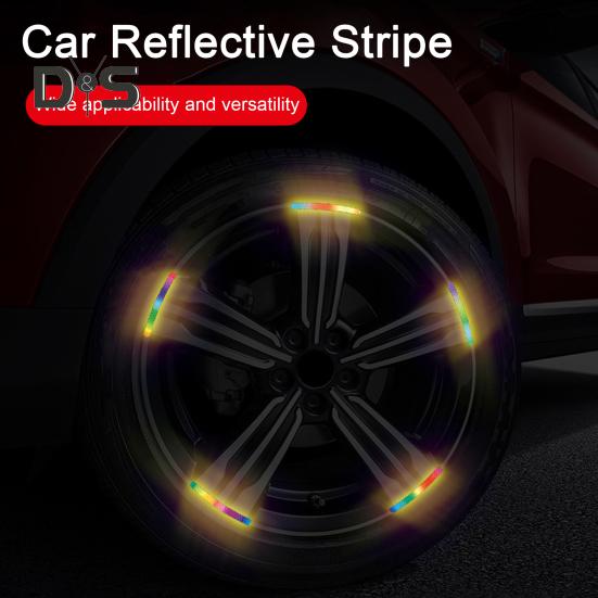 Adesivi riflettenti per ruote auto, 40 pezzi, adesivi antigraffio impermeabili per la sicurezza notturna, decalcomanie decorative per auto, moto, bicicletta (blu