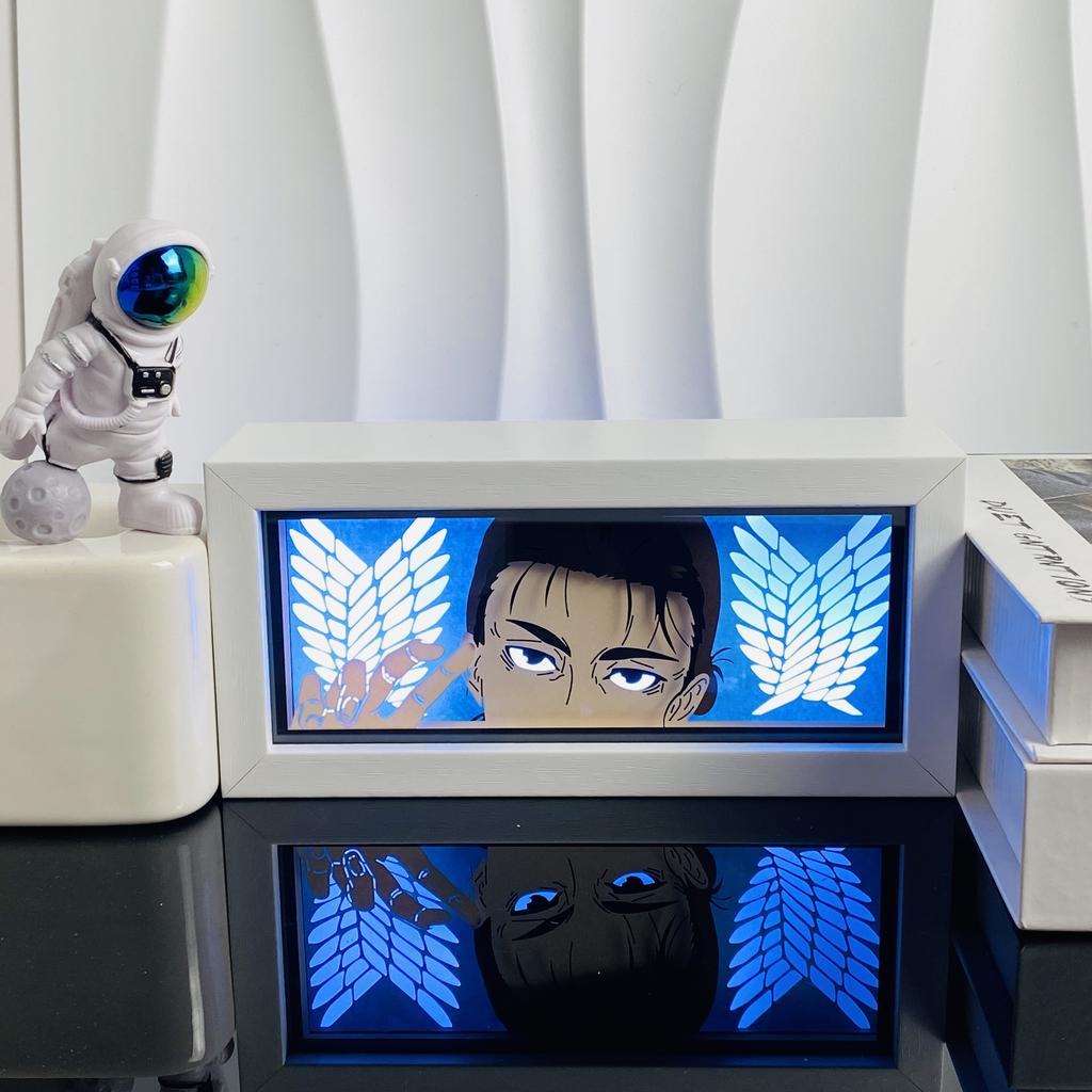 Led Multicolored Anime Light Box For Bedroom Decoration Paper Cut Shadow Box Birthday Gift Bedside Night Lamp Gifts