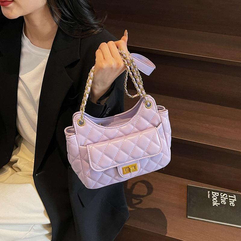 Spring and Summer Versatile Women's Bags, Chain Bags, High-end Sense of Work Commuting Shoulder Bags, Diamond Embroidered Thread Messenger Bags