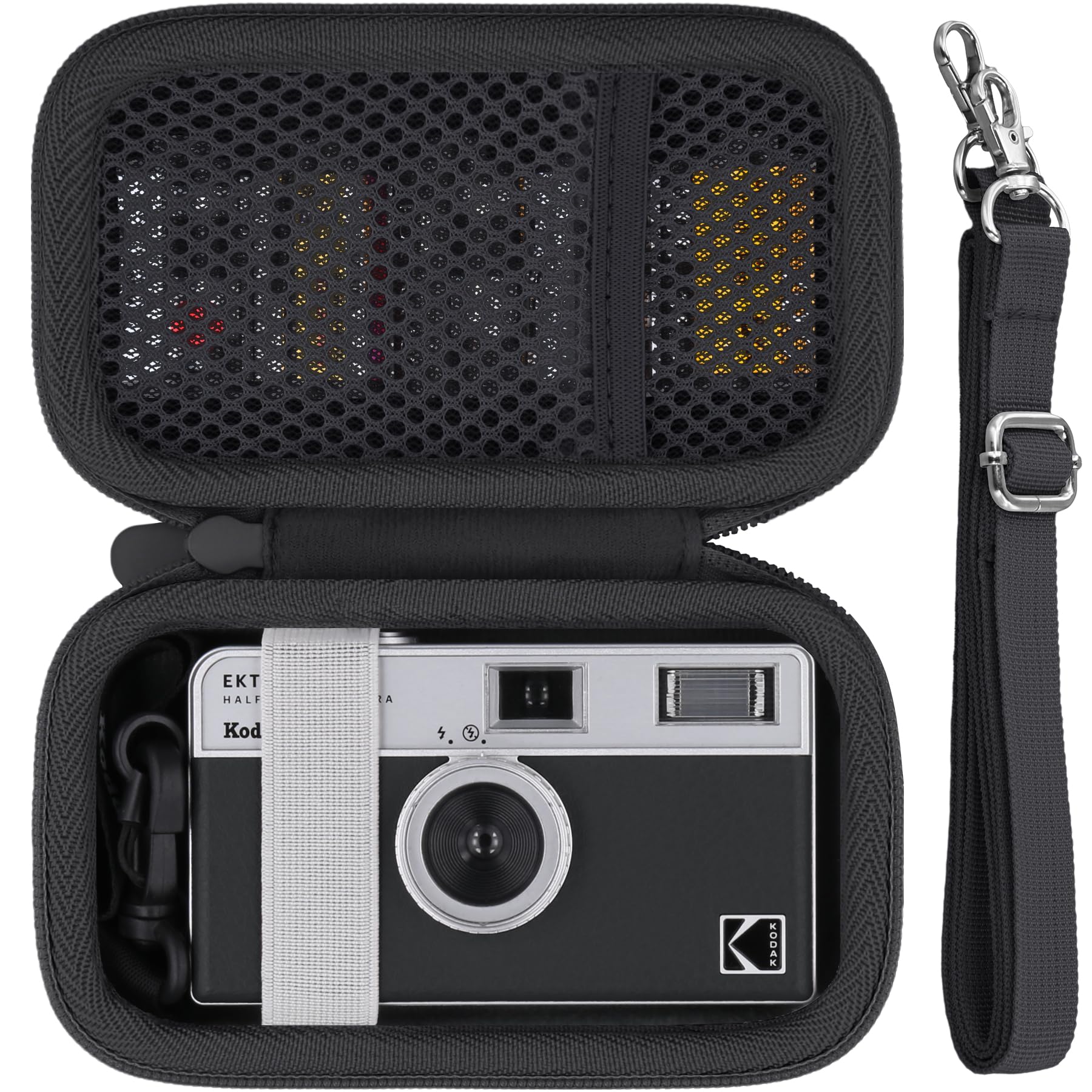 

(Case Only) Storage Case for Kodak EKTAR H35/H35N/ULTRA F9/M35/M38 Film Cameras with Shoulder Strap, Black - Khanka