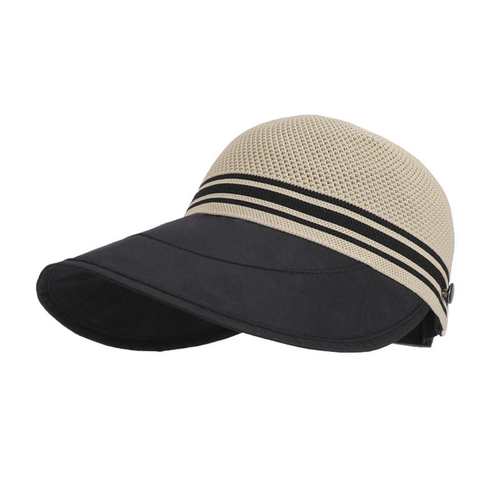 Womens Sun Hat Wide Brim Breathable Plus Wide Peaked Cap For UV Protection 50+ Empty Top Sun Hat For Hiking Beach Outdoor Riding