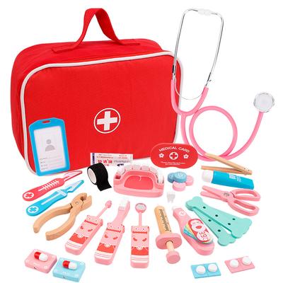 Non-Toxic Medicine Set Role Playing Educational Toys For Children Kid Pretend Play Doctor Toys Wooden Simulation Dentist Check Brush Teeth