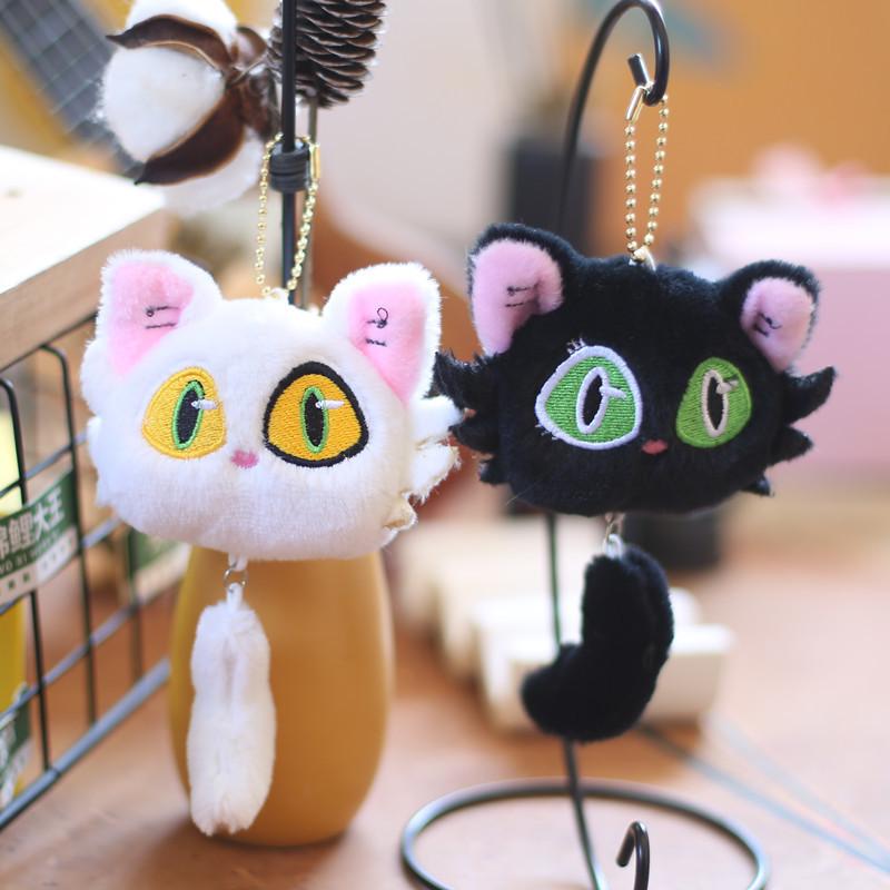 Adorable Cute Cat Plush Keychain Soft Pp Cotton Stuffed Animal Bag Charm