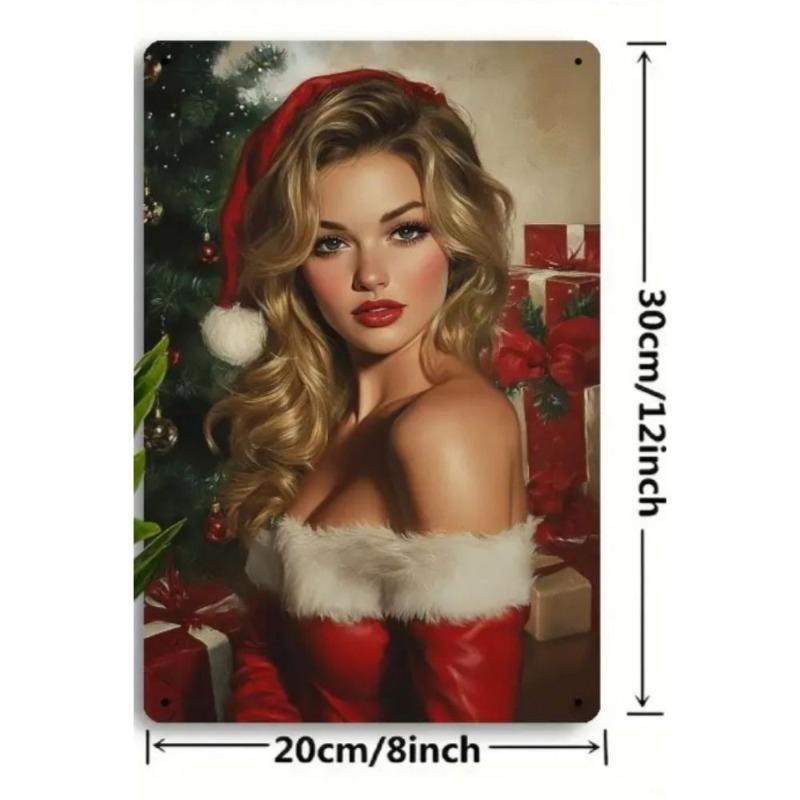 Lamiere Pin-Up Girl, Decorazione Metallica per Officina Garage 20x30cm