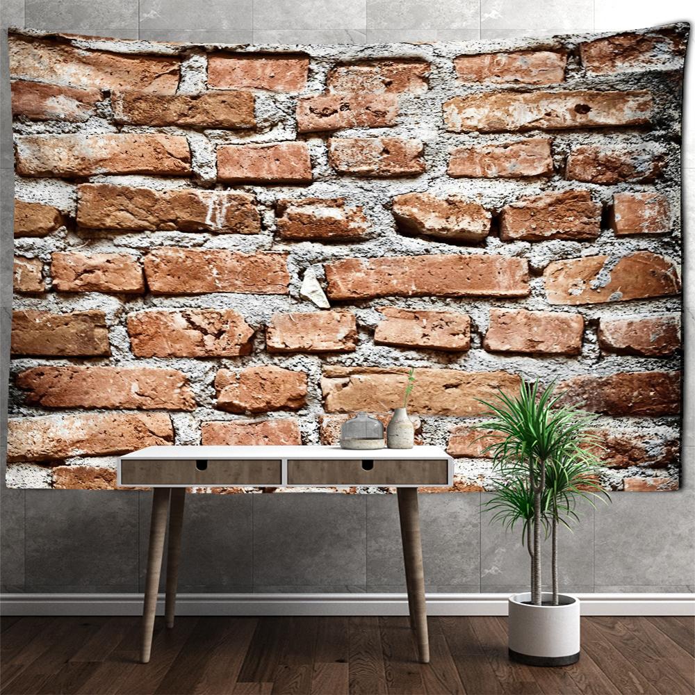 Vintage Brick Stone Tapestry Wall Hanging Hippie Tapiz Art Psychedelic Witchcraft Home Room Decor Background Fabric