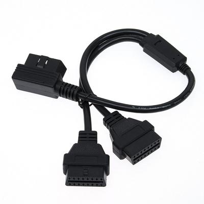 CarAngels 16PIN Extension 2 Splitter Cable 50cm Harness 2 Port L-Shape for OBD2