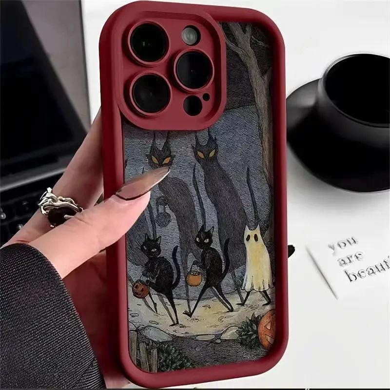 Dark Funny Monster Cat Fox Creative Phone Case For iPhone 17 16 15 14 13 11 12 Pro Max 7 8 Plus X XS XR Shockproof Back Cover
