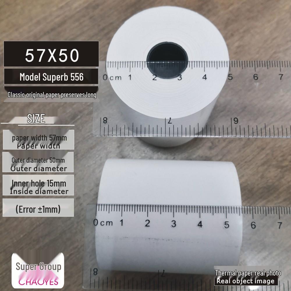 57x40 Thermal Receipt Paper Roll for Cash Registers - Suitable for Supermarkets & Shopping Malls