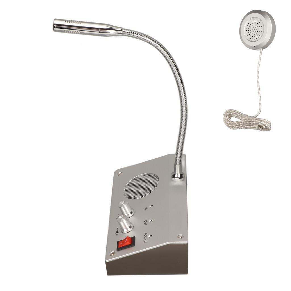 Fönsterhögtalarsystem Silver Dubbelriktat Automatisk styrning Rent ljud Intercomsystem för Bank