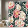 1pc Floral Shower Curtain, Elegant Peony Chinese Pattern Bath Partition Hanging Fabric for Bathroom Decor, Polyester Material