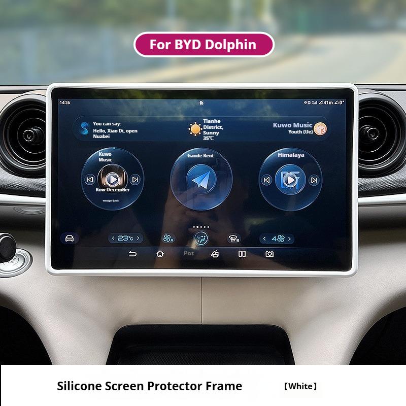 For BYD Dolphin Car Navigation Screen Silicone Protective Cover 12.8 Inches Anti Scratch and Anti-collision Interior Accessories