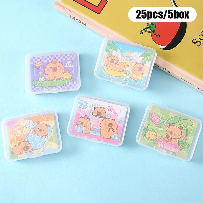 

5 коробок мультяшные животные капибара бумажные пазлы развивающая игрушка для детей подарки для вечеринки по случаю дня рождения школьные призы подарок