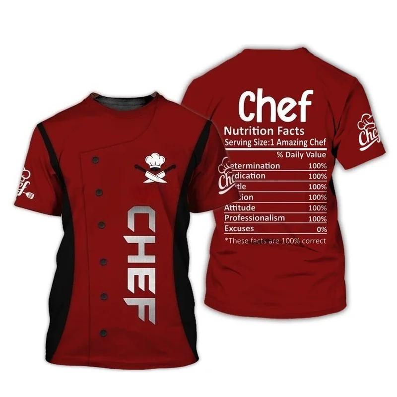 Μπλουζάκια με Στρογγυλή Λαιμόκοψη Fun Chef 3D Εκτύπωση Μοντέρνα Ανδρικά Μπλουζάκια με Κοντό Μανίκι - Μαλακό Ύφασμα Πολυεστέρα με Μεσαία Ελαστικότητα Καλοκαιρινά Ρούχα Άνετης Εφαρμογής