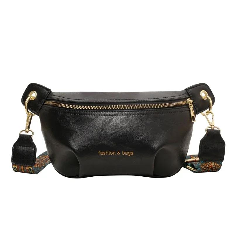 

2026 Hot Selling Sewing Thread Soft Versatile Commuting Designer Crossbody Bags High Quality Simple Pu Zipper Waist Packs чёрный