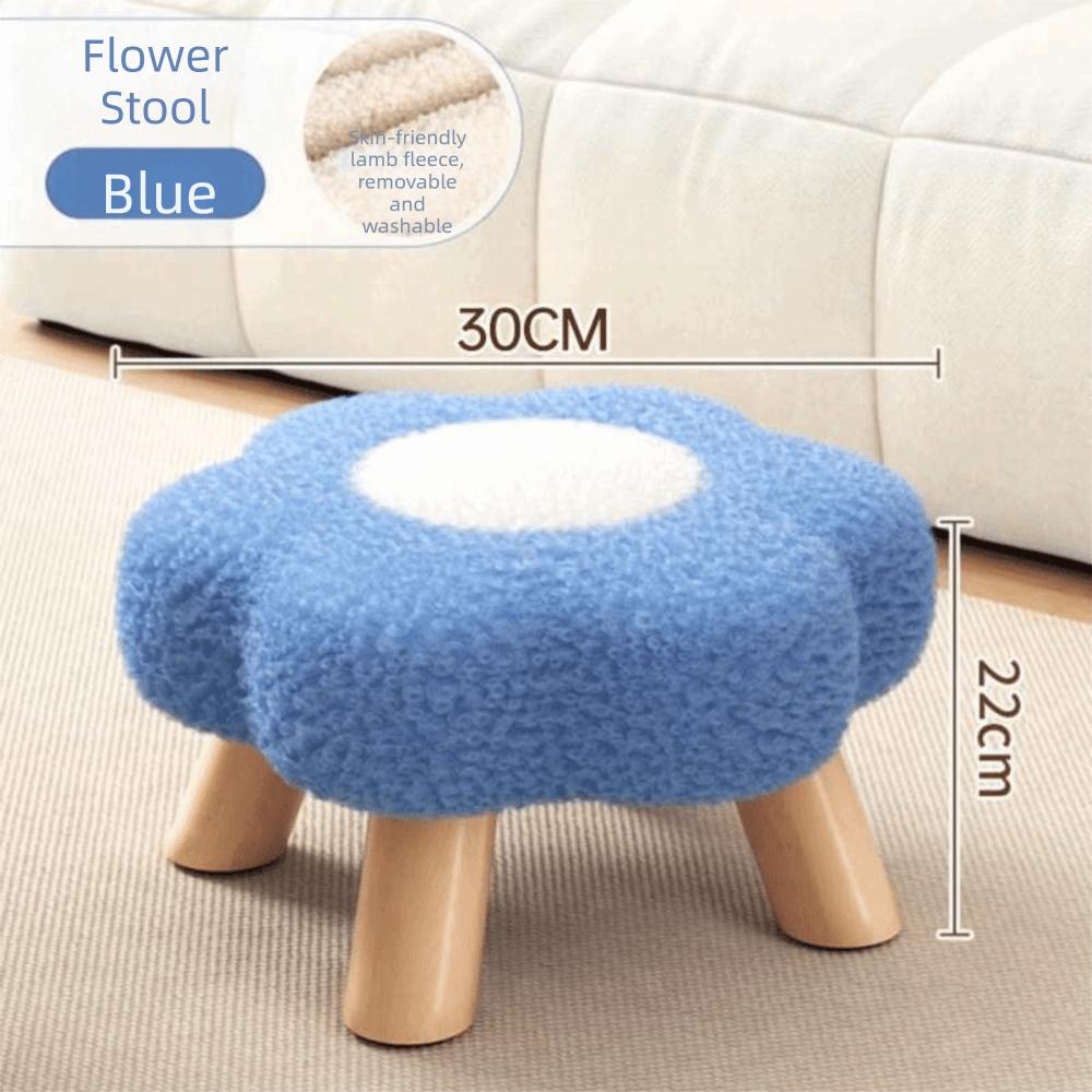 Soft Padded Soft Padded Stool Solid Wood Foot Rest Stool Simple Style Kids Sitting Stool Sofa Side синий