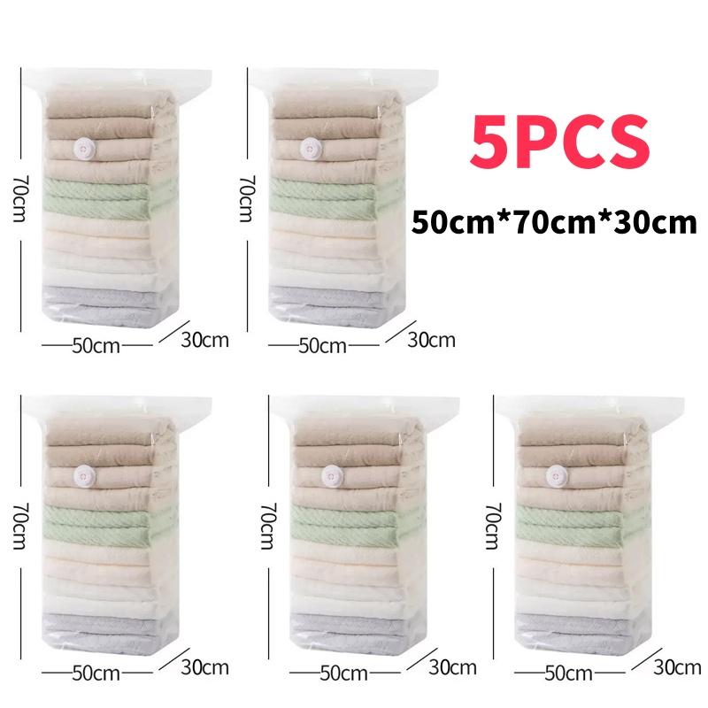1-5pc Cubic Vacuum Storage Bags Large Plastic Storage Bags for Storing Clothes Quilt Blankets Compression Empty Bag Cover Travel